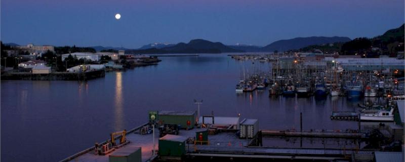 Sitka, Alaska in the Moonlight